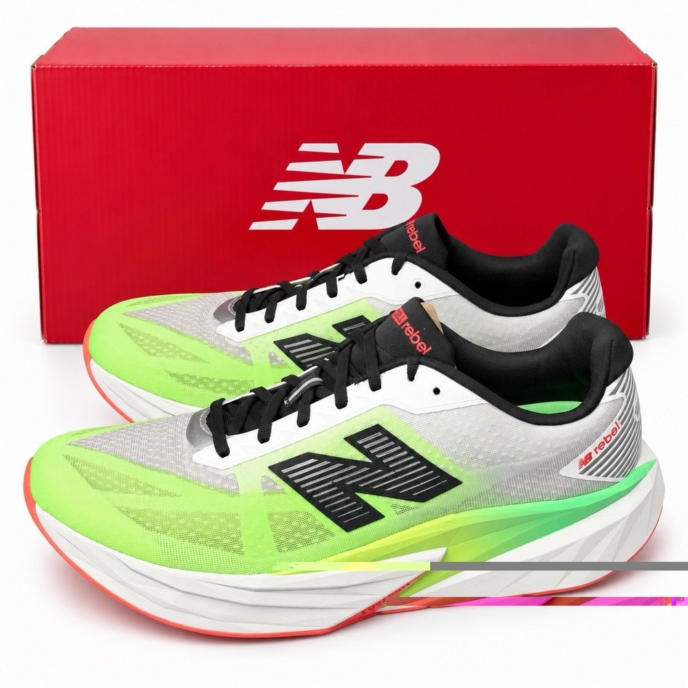 New Balance FuelCell Rebel v5 White Mint Flash MFCXEM5 Men's 14 D Running Shoes